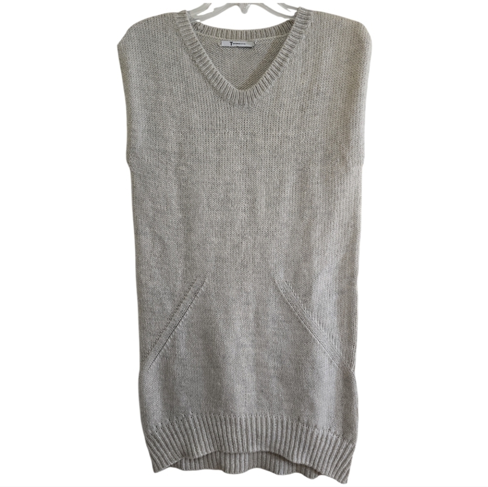 T Alexander Wang Classic Gray Knit Sweater Vest Small Wool Mohair Alpaca Blend